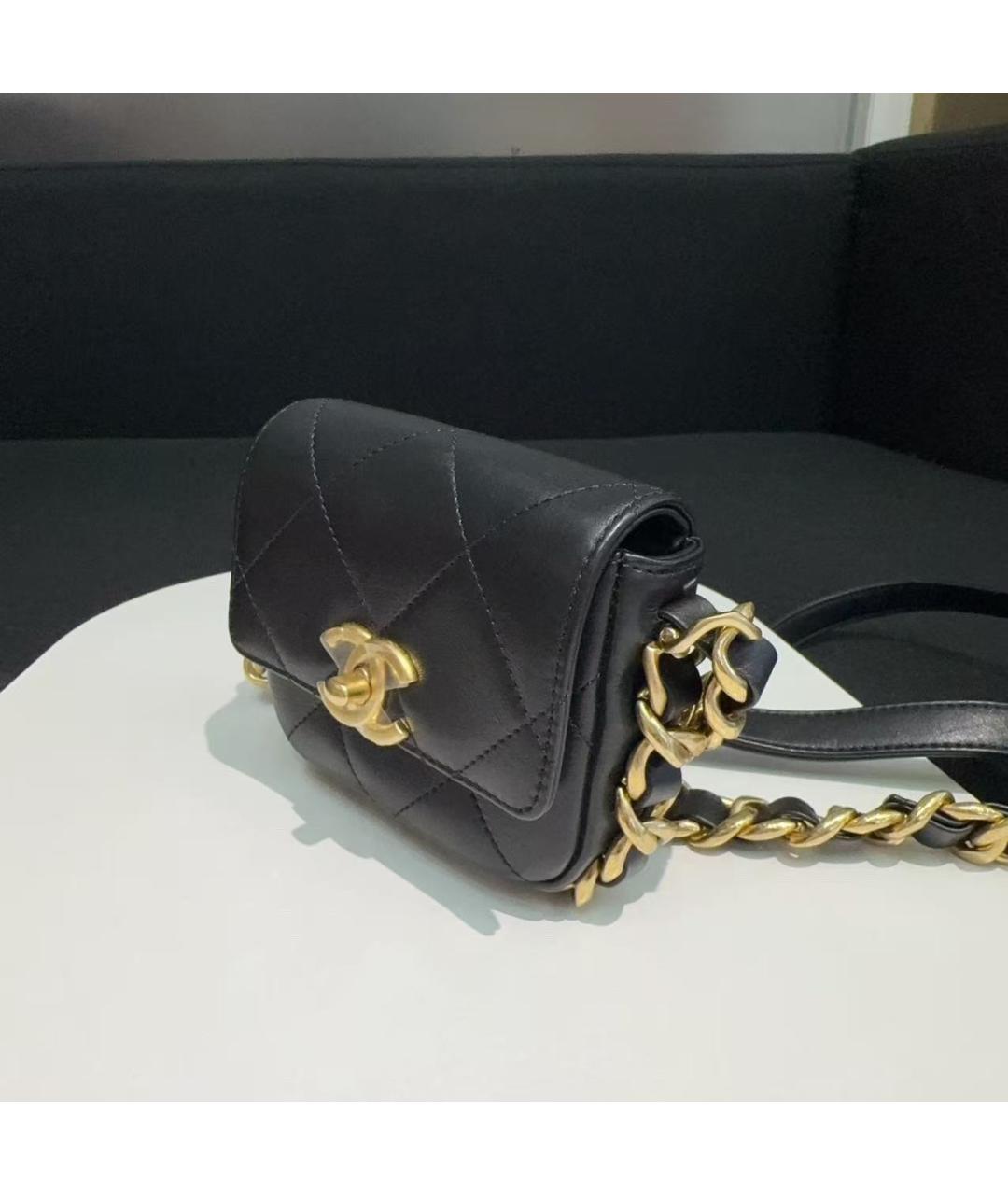 CHANEL Черная кожаная сумка через плечо, фото 4