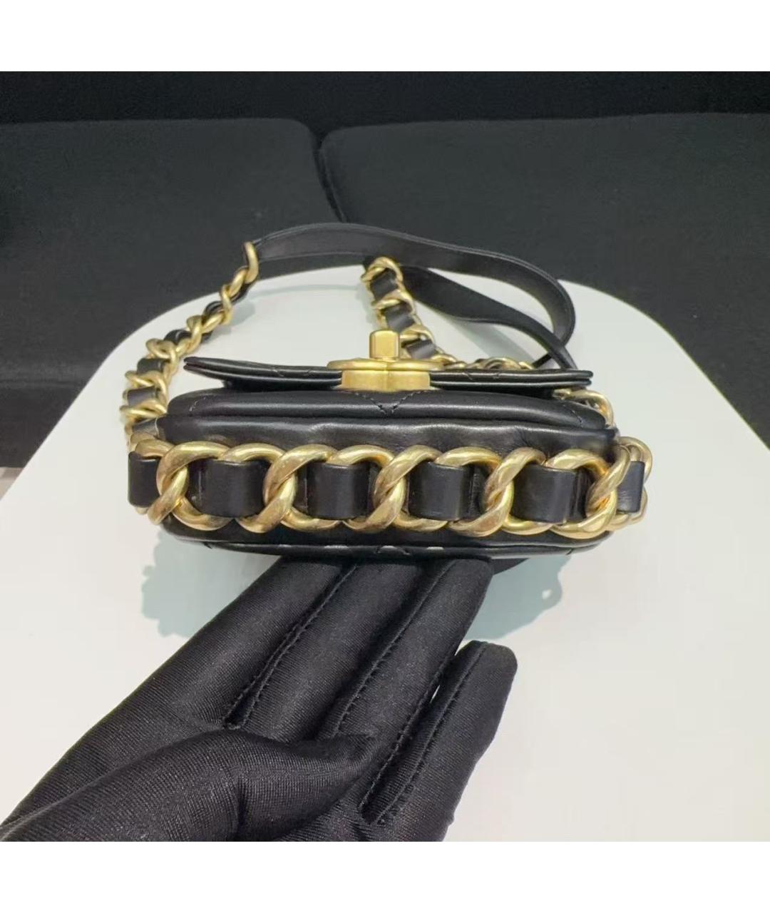 CHANEL Черная кожаная сумка через плечо, фото 6