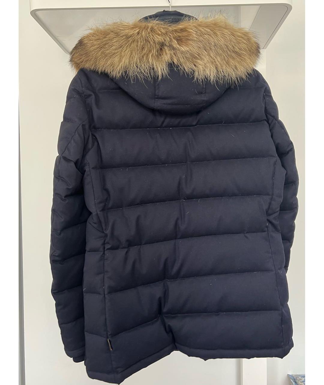 MONCLER Темно-синий шерстяной пуховик, фото 2