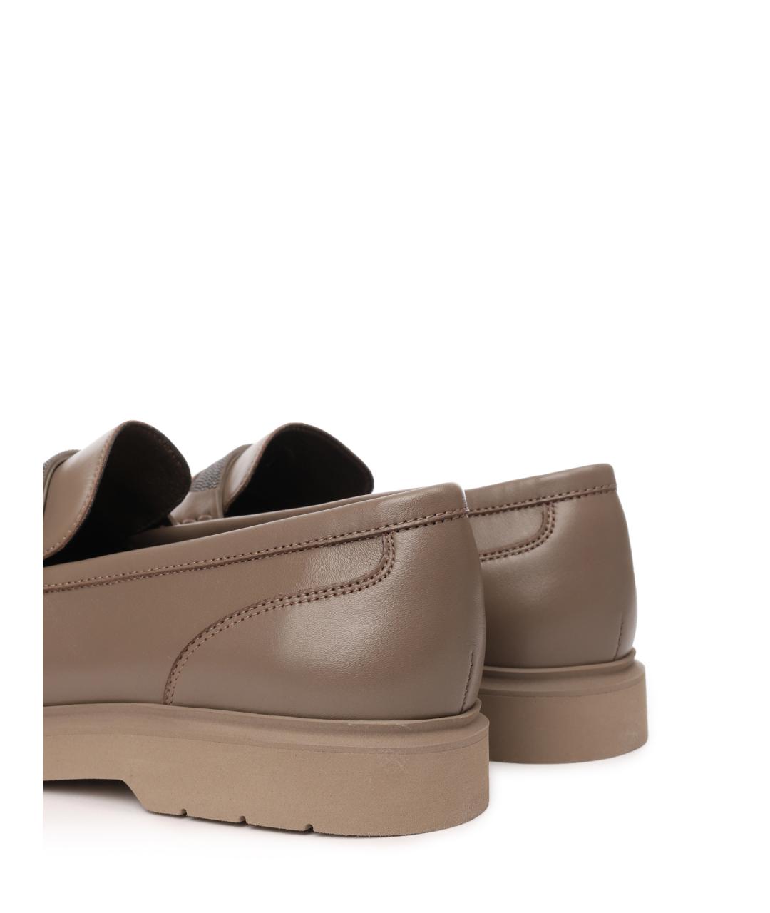 BRUNELLO CUCINELLI Бежевые кожаные лоферы, фото 5