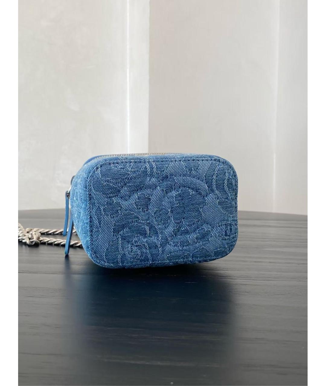 CHANEL Голубая деним сумка через плечо, фото 6