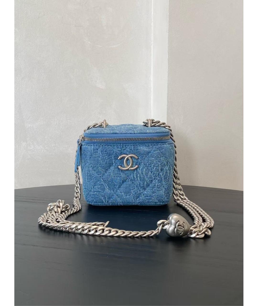 CHANEL Голубая деним сумка через плечо, фото 2