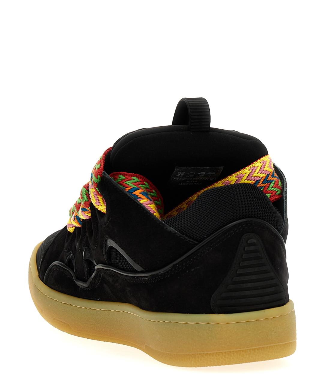 LANVIN Черные кожаные низкие кроссовки / кеды, фото 3