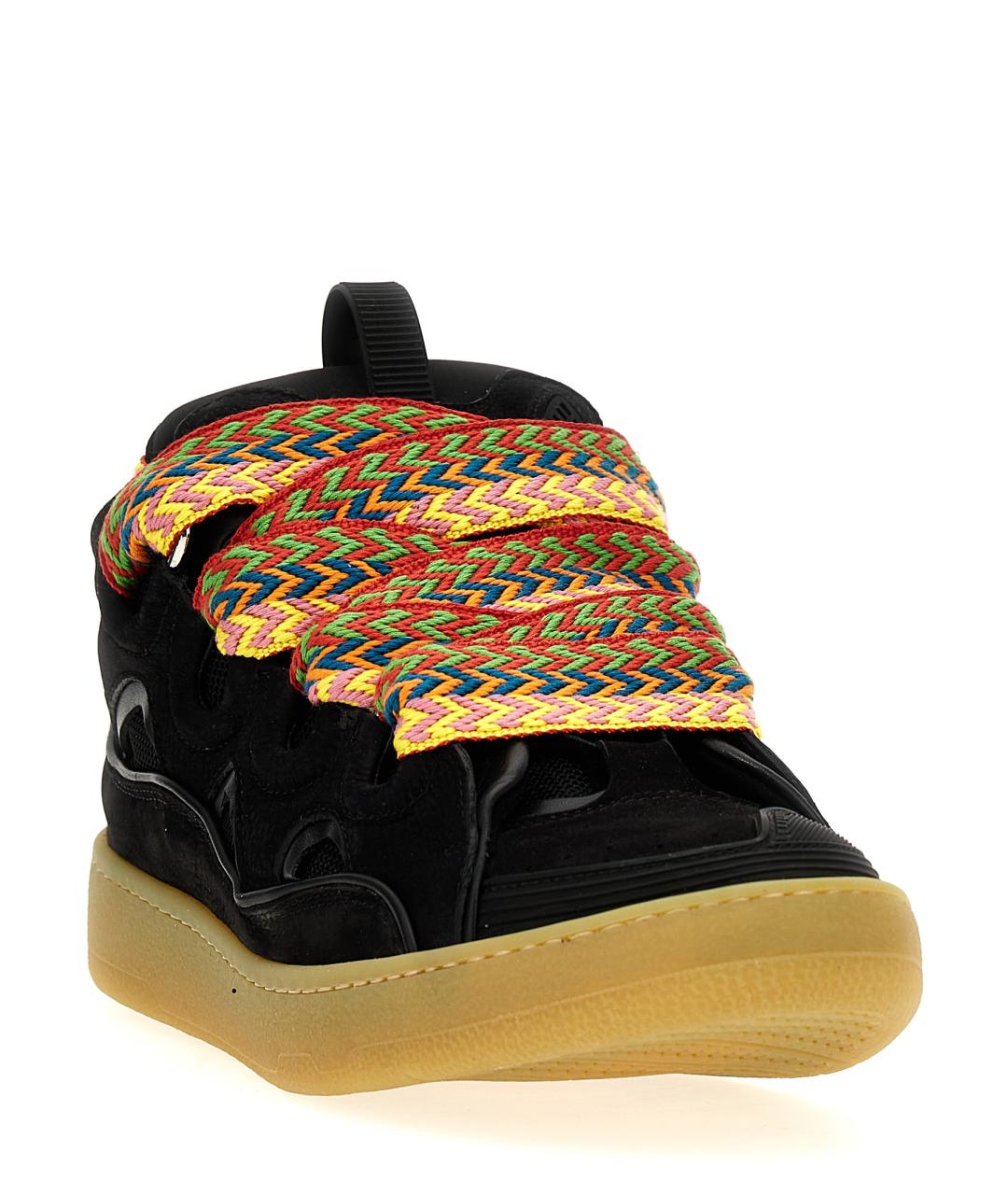 LANVIN Черные кожаные низкие кроссовки / кеды, фото 2