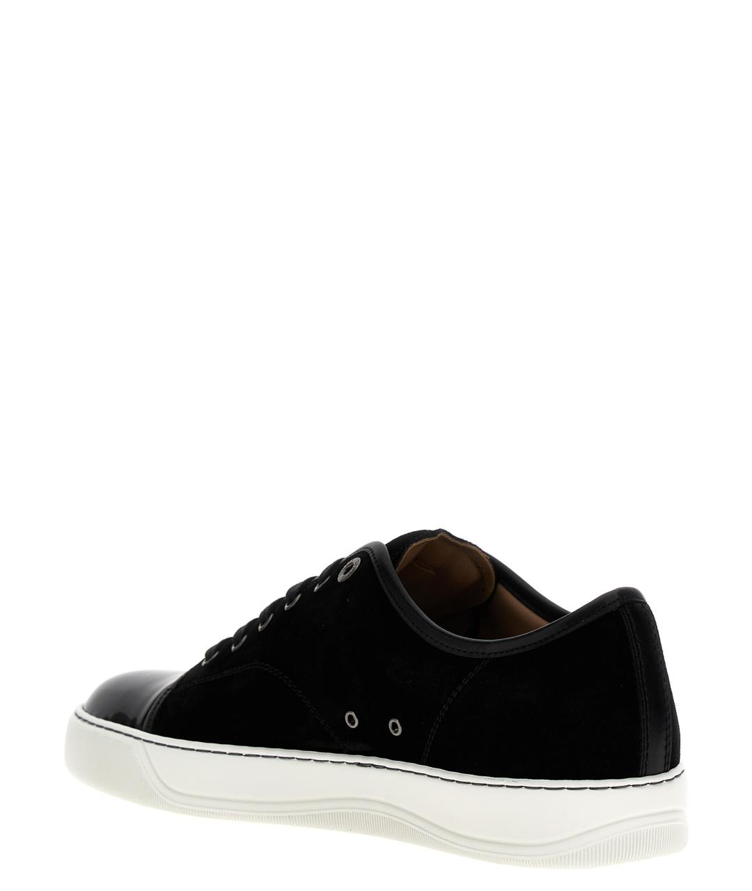 LANVIN Черные кожаные низкие кроссовки / кеды, фото 2