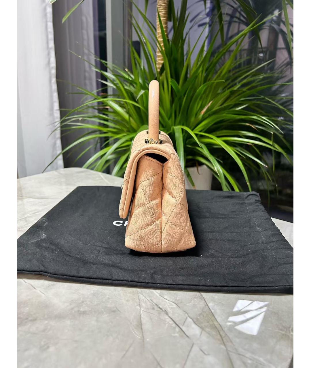 CHANEL Розовая кожаная сумка через плечо, фото 4