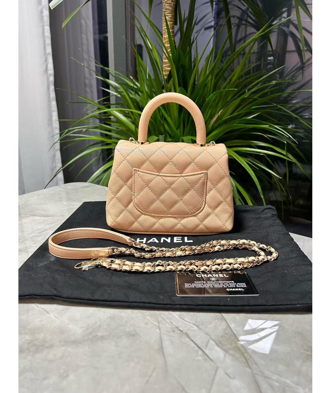 CHANEL Розовая кожаная сумка через плечо, фото 2