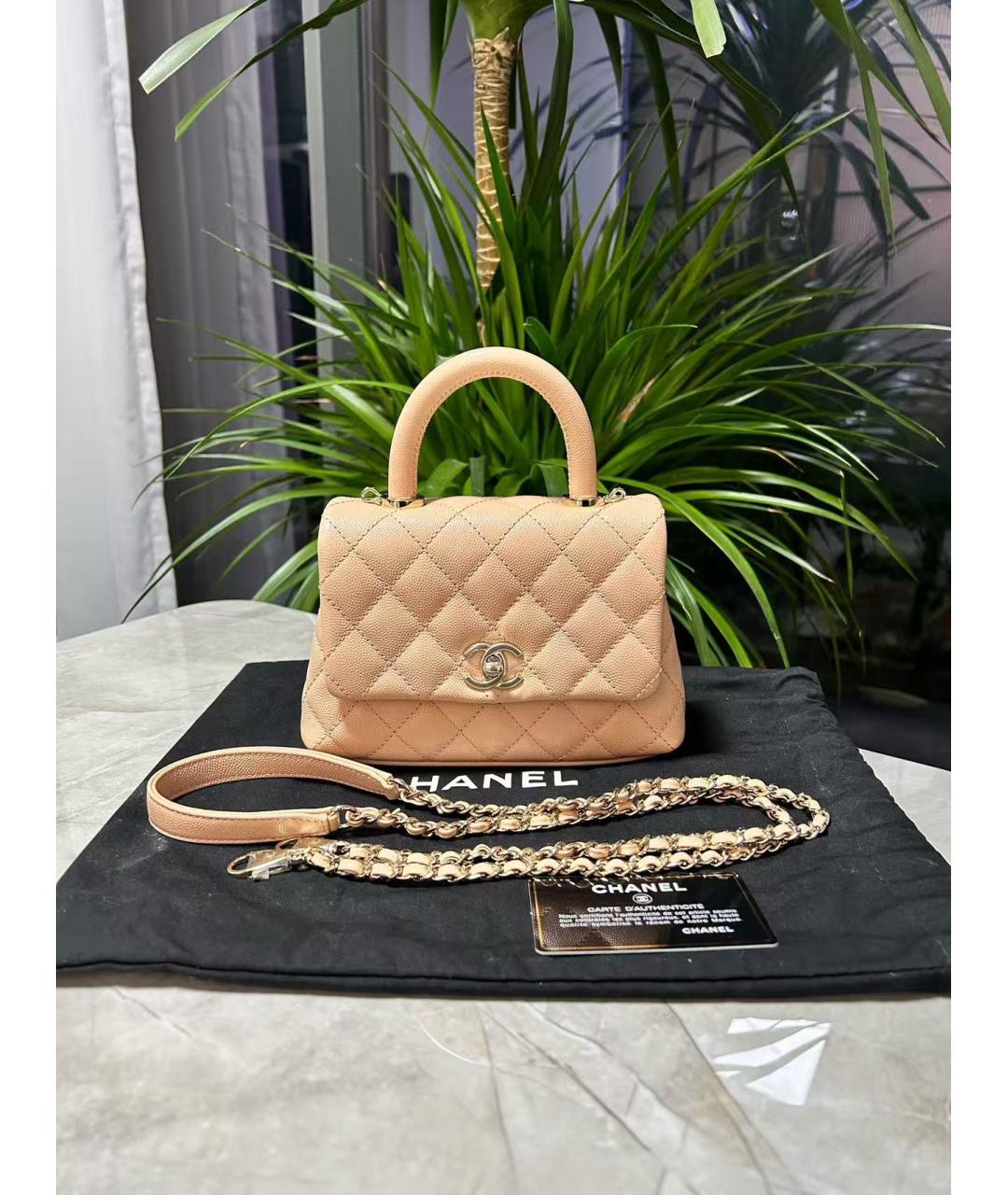 CHANEL Розовая кожаная сумка через плечо, фото 7