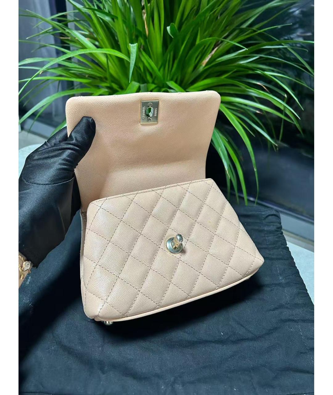 CHANEL Розовая кожаная сумка через плечо, фото 6