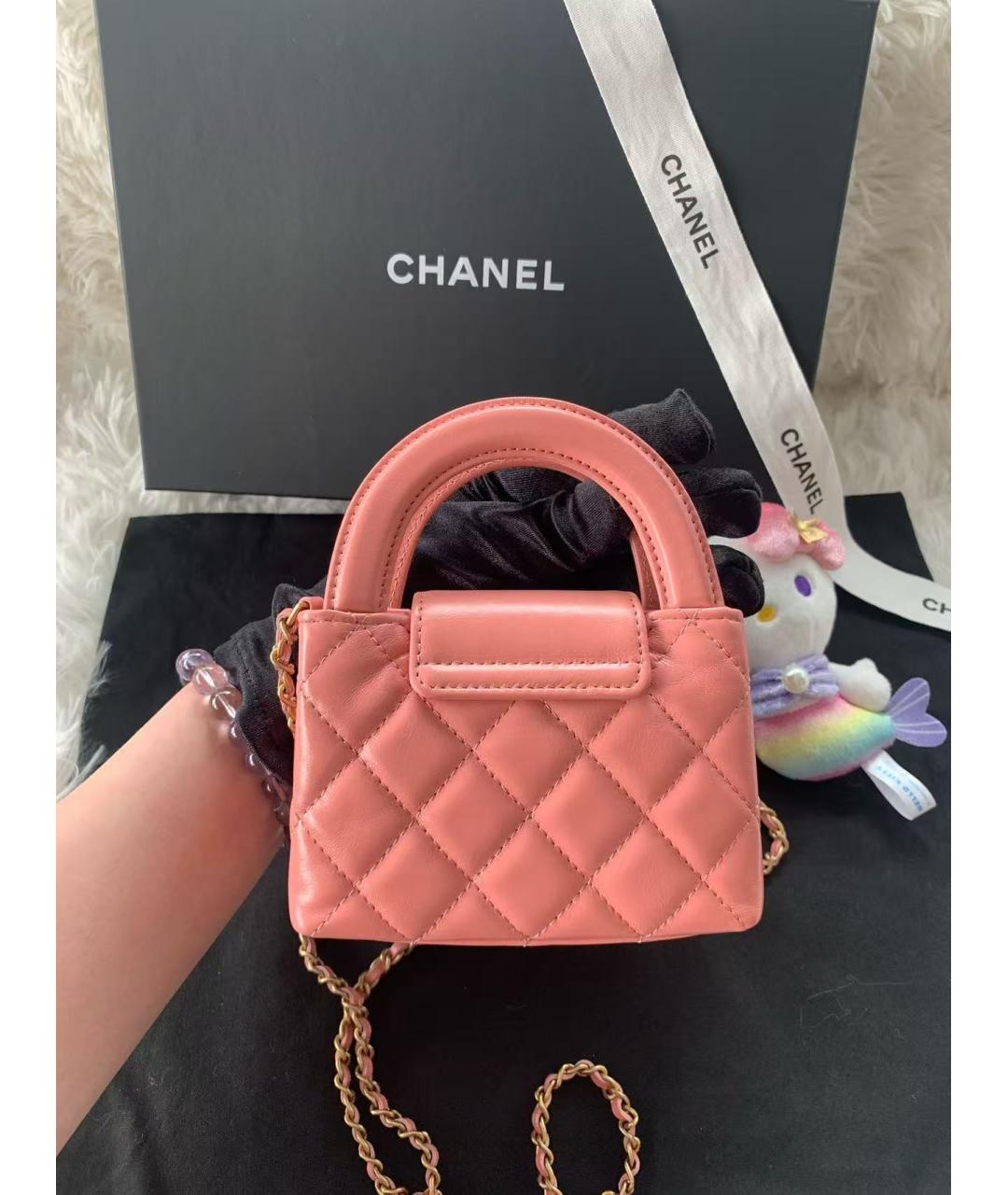 CHANEL Розовая кожаная сумка через плечо, фото 2