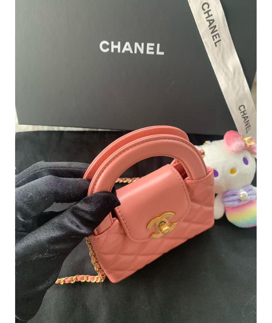 CHANEL Розовая кожаная сумка через плечо, фото 4