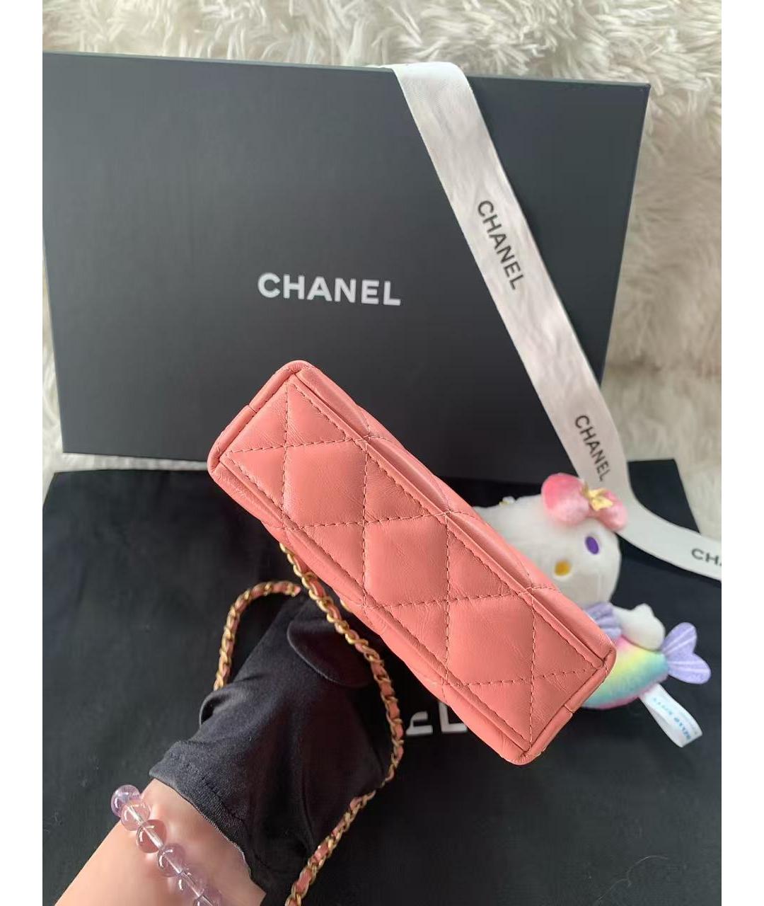 CHANEL Розовая кожаная сумка через плечо, фото 3