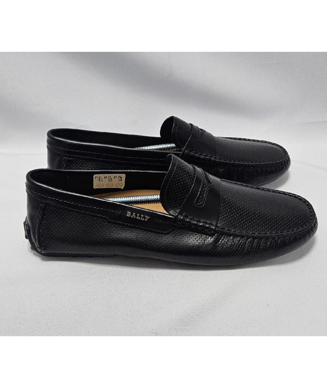 BALLY Черные кожаные мокасины, фото 5