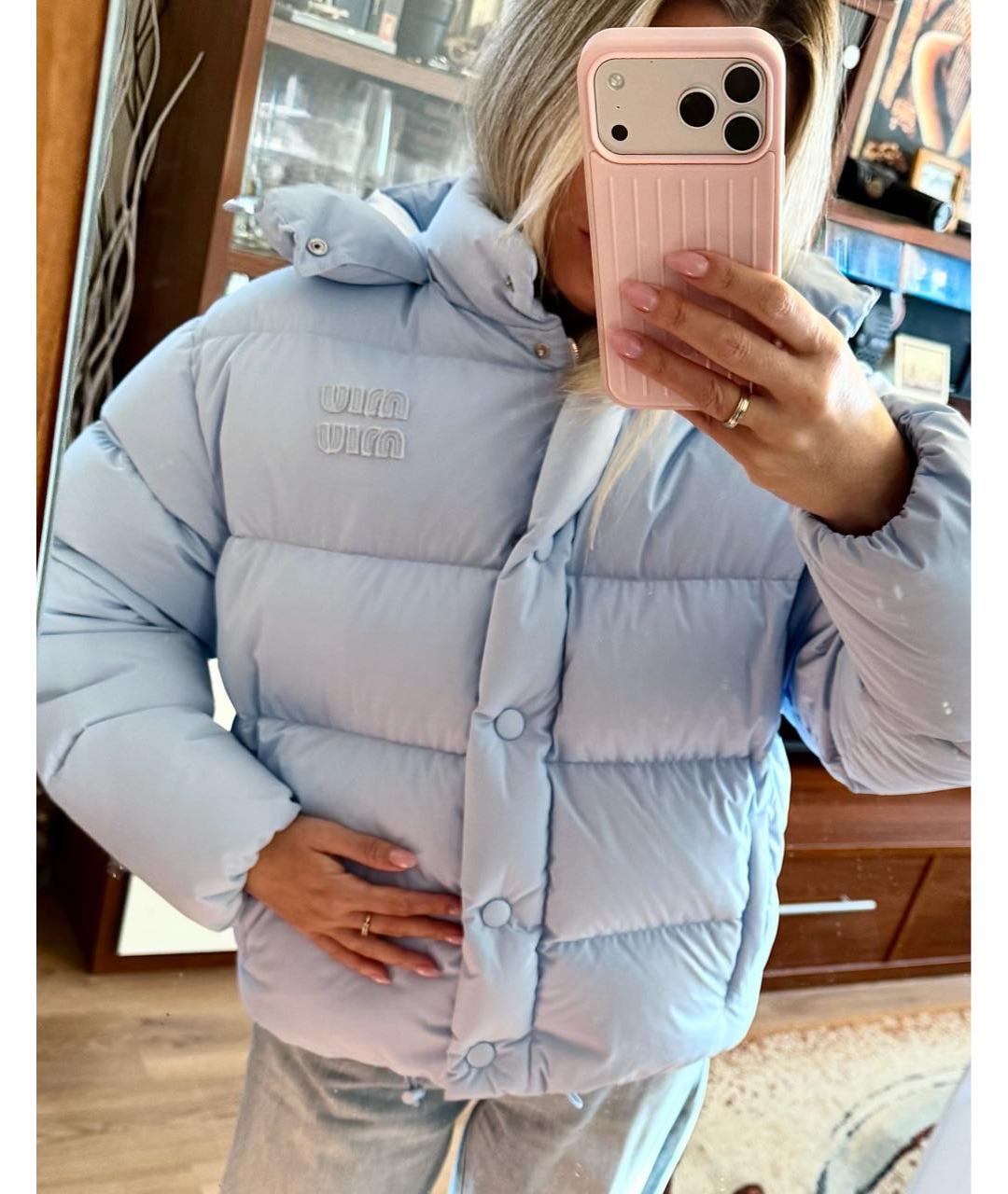 MIU MIU Голубой пуховик, фото 5