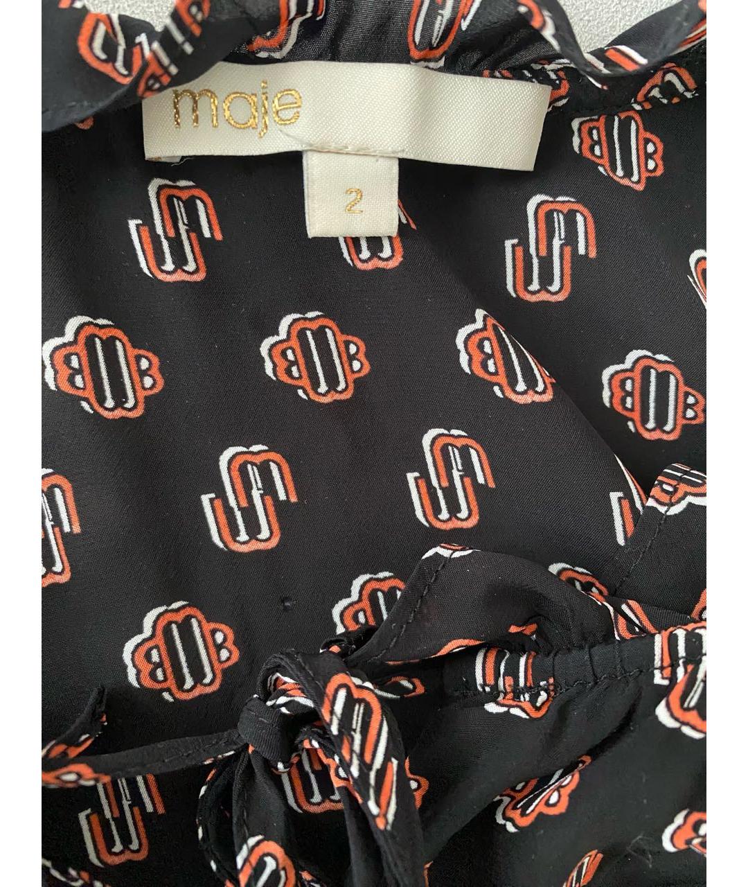 MAJE Черная вискозная блузы, фото 3
