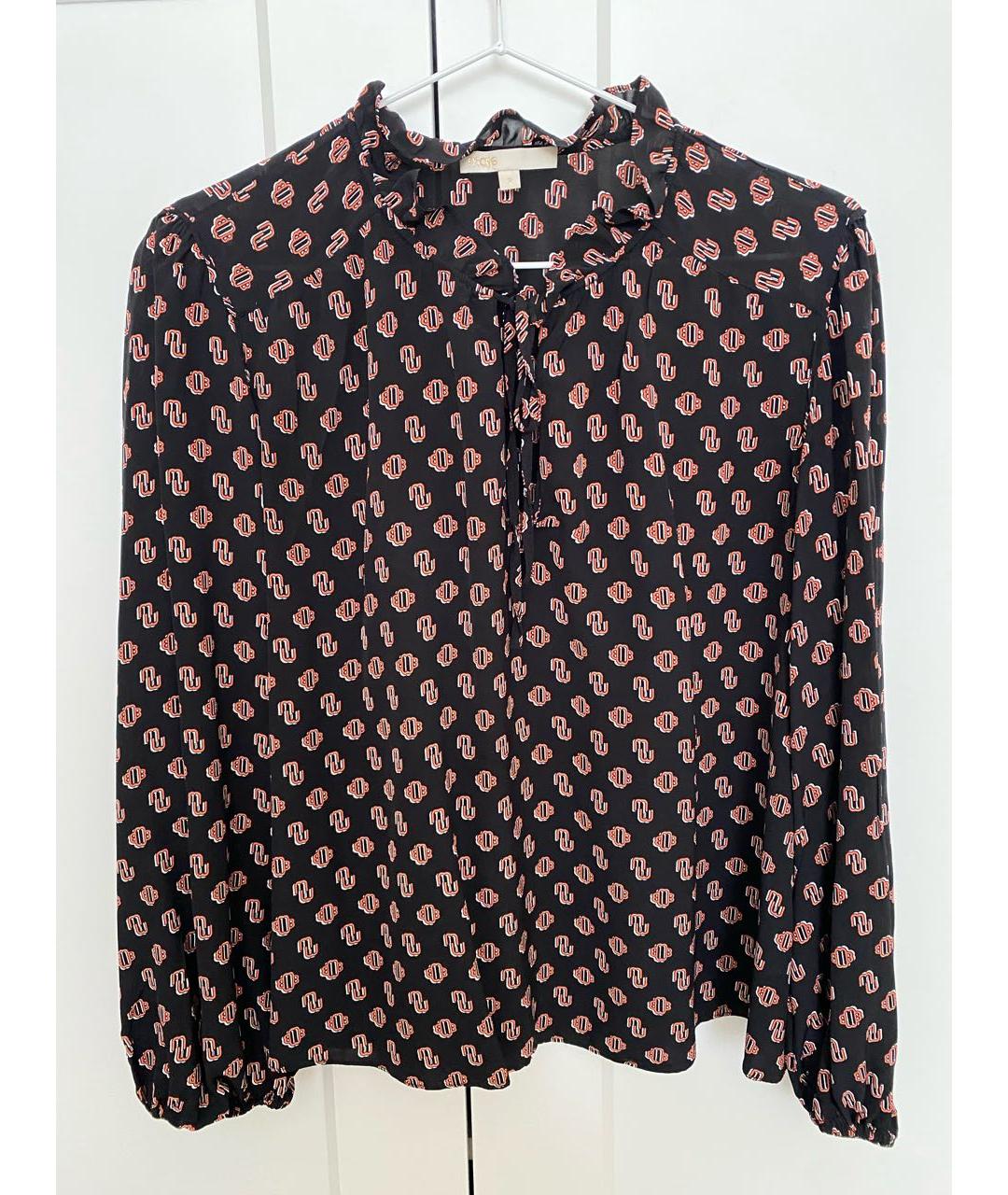 MAJE Черная вискозная блузы, фото 9