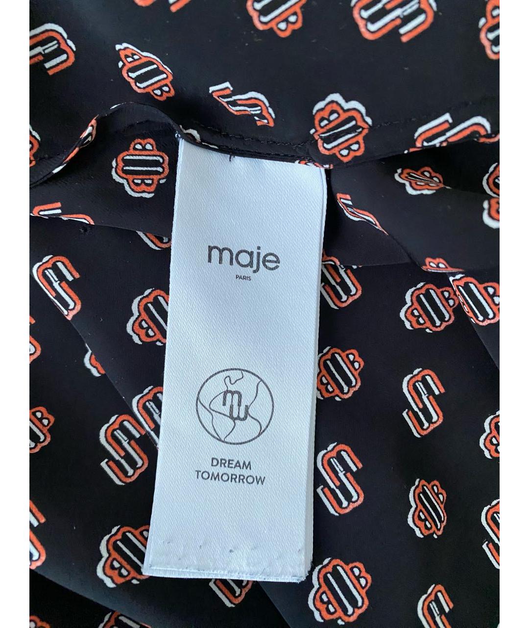 MAJE Черная вискозная блузы, фото 6