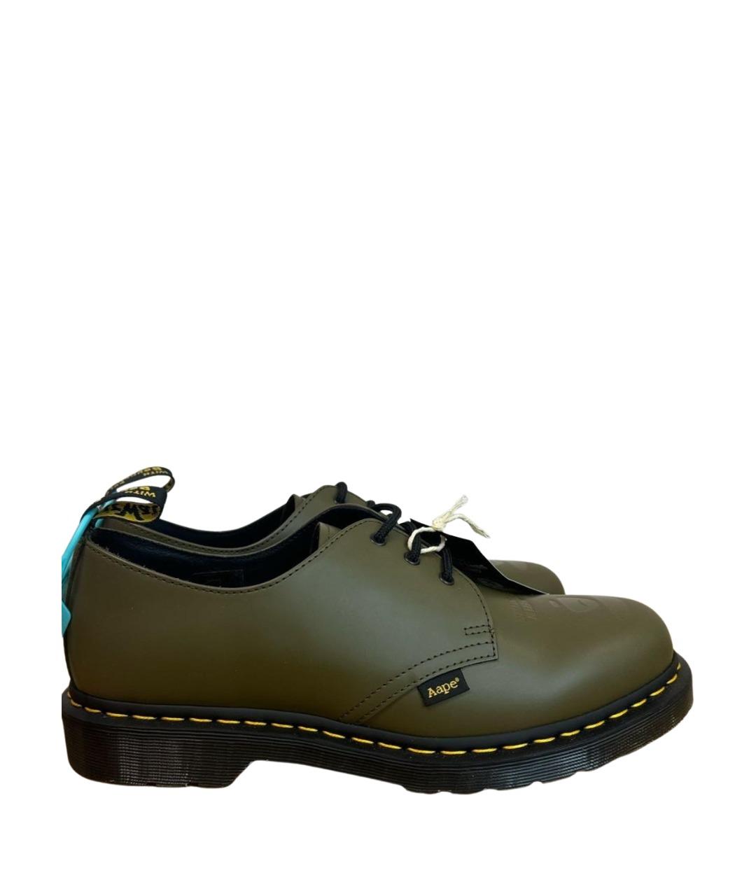 DR. MARTENS Хаки кожаные низкие ботинки, фото 1