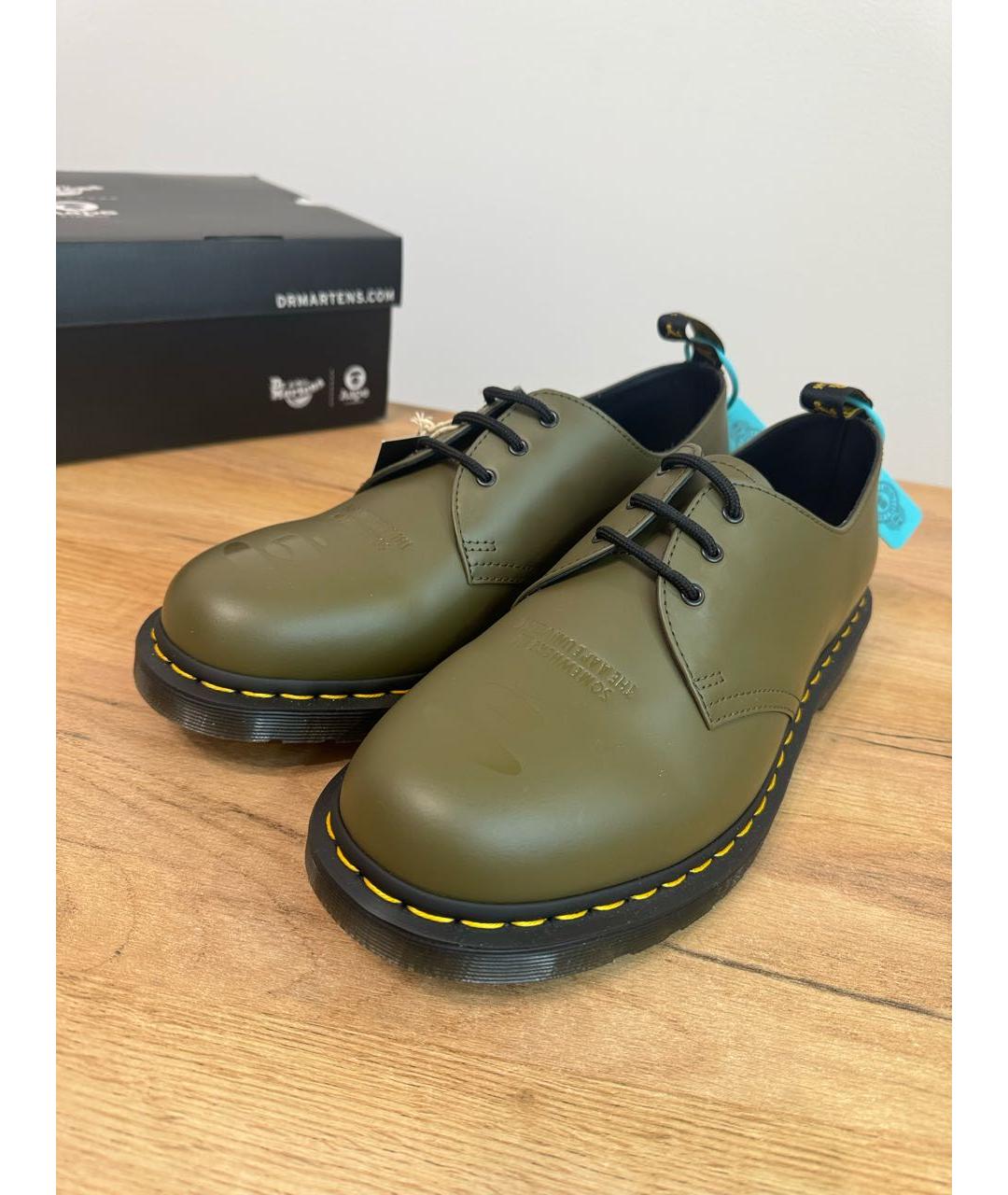 DR. MARTENS Хаки кожаные низкие ботинки, фото 2