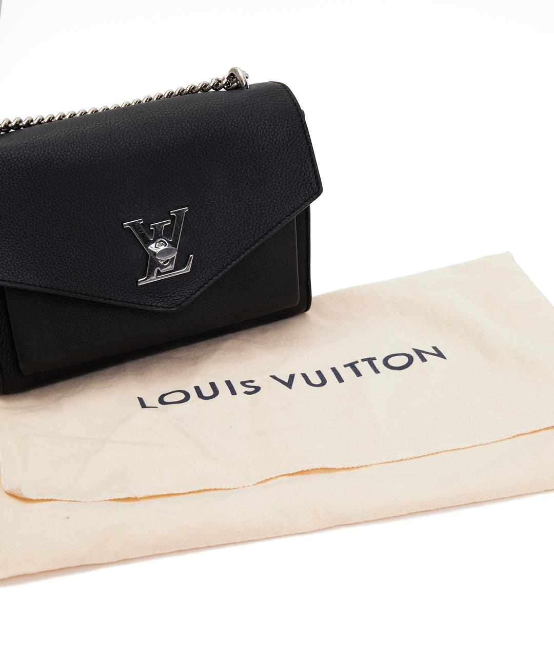 LOUIS VUITTON Черная кожаная сумка тоут, фото 7