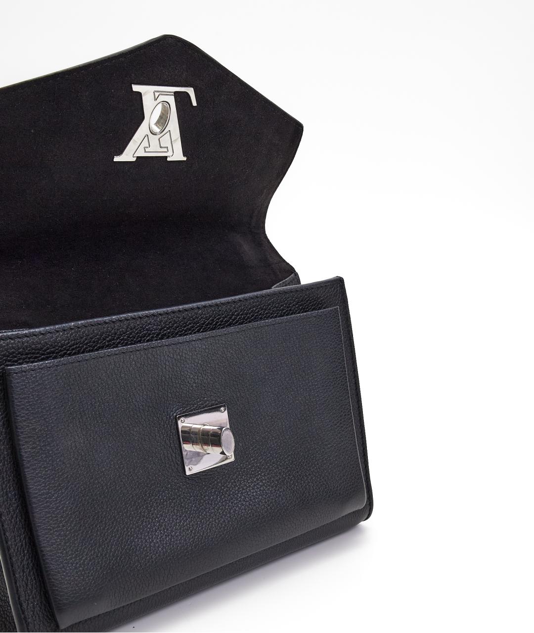 LOUIS VUITTON Черная кожаная сумка тоут, фото 6