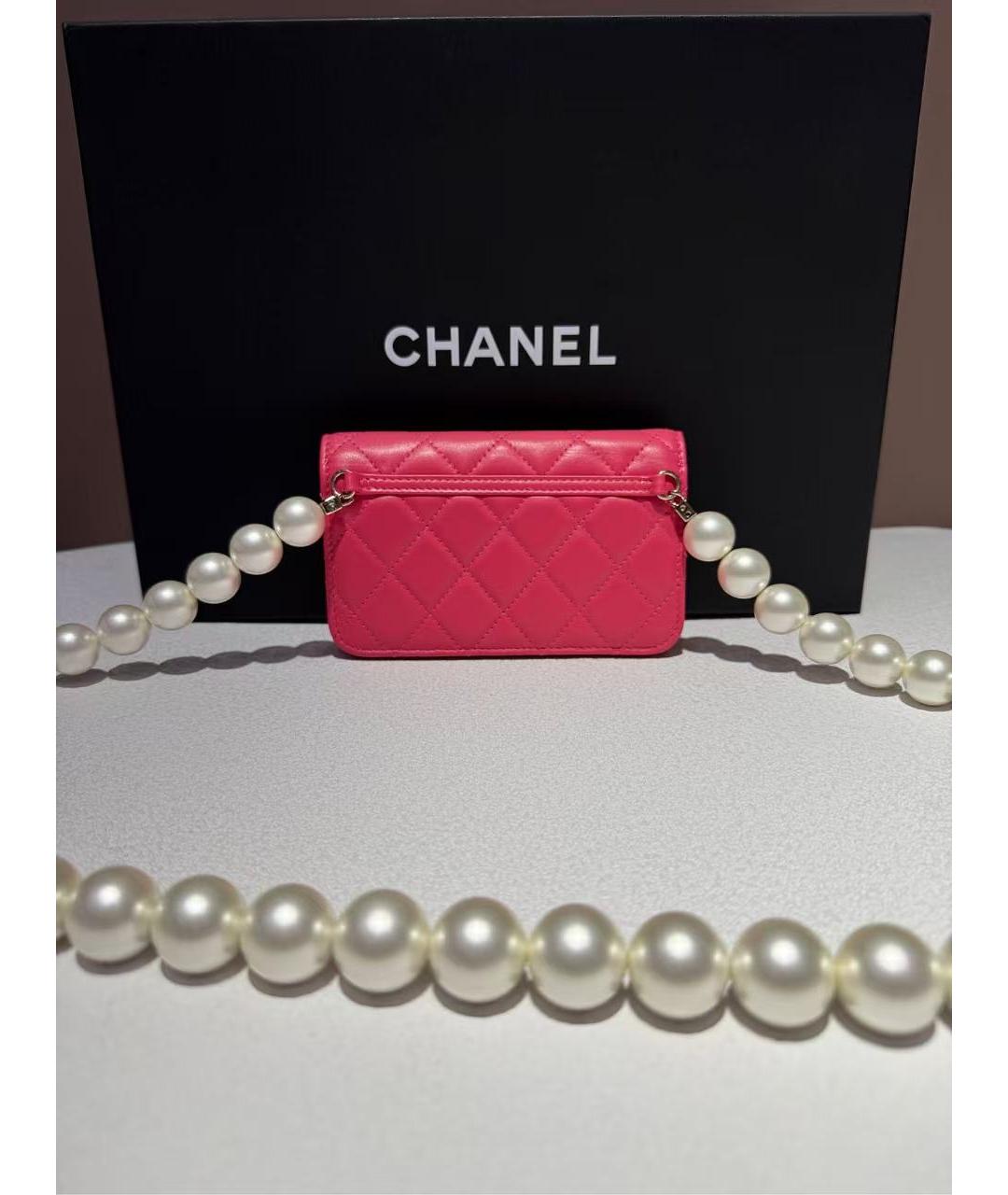 CHANEL Розовая кожаная сумка через плечо, фото 3