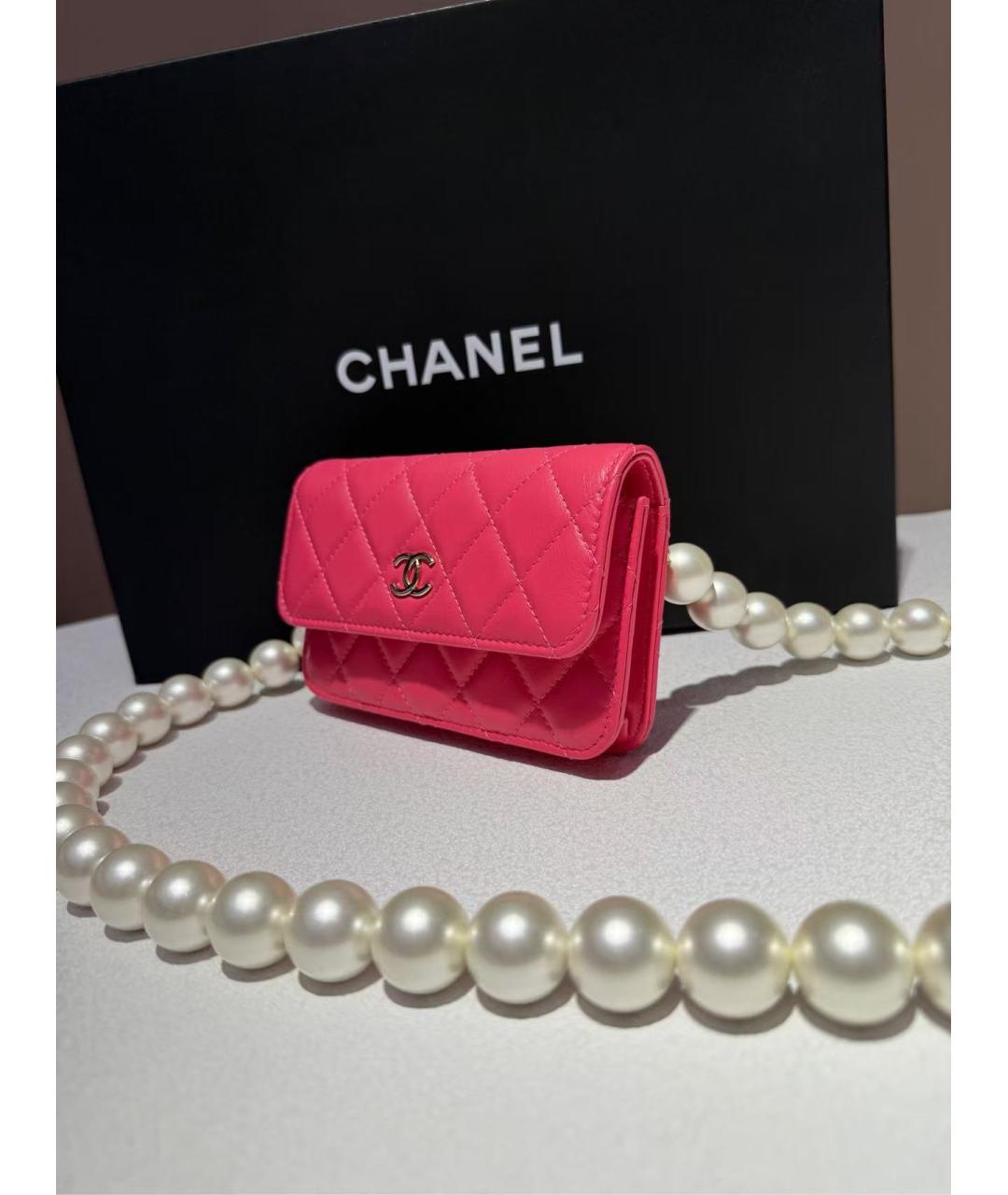 CHANEL Розовая кожаная сумка через плечо, фото 4