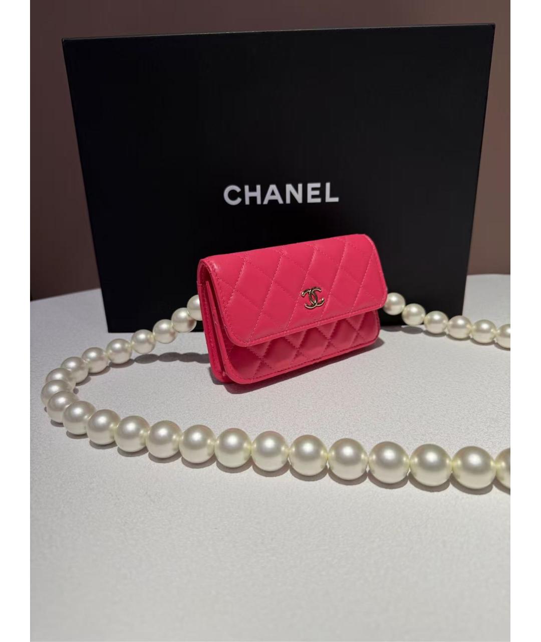 CHANEL Розовая кожаная сумка через плечо, фото 2