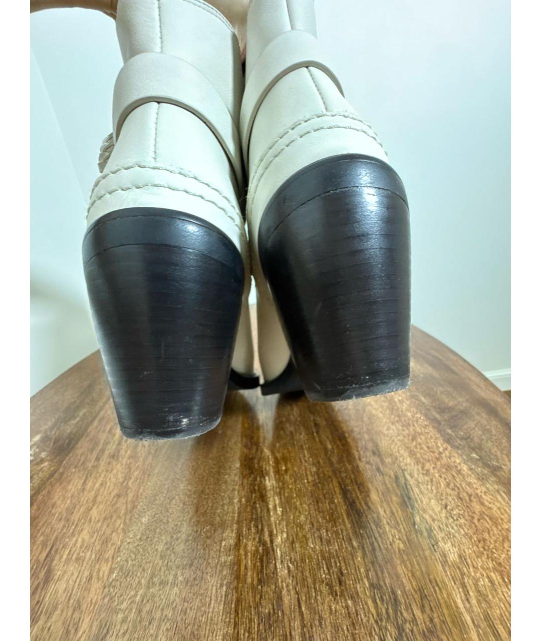 SEE BY CHLOE Белые кожаные ботинки, фото 7