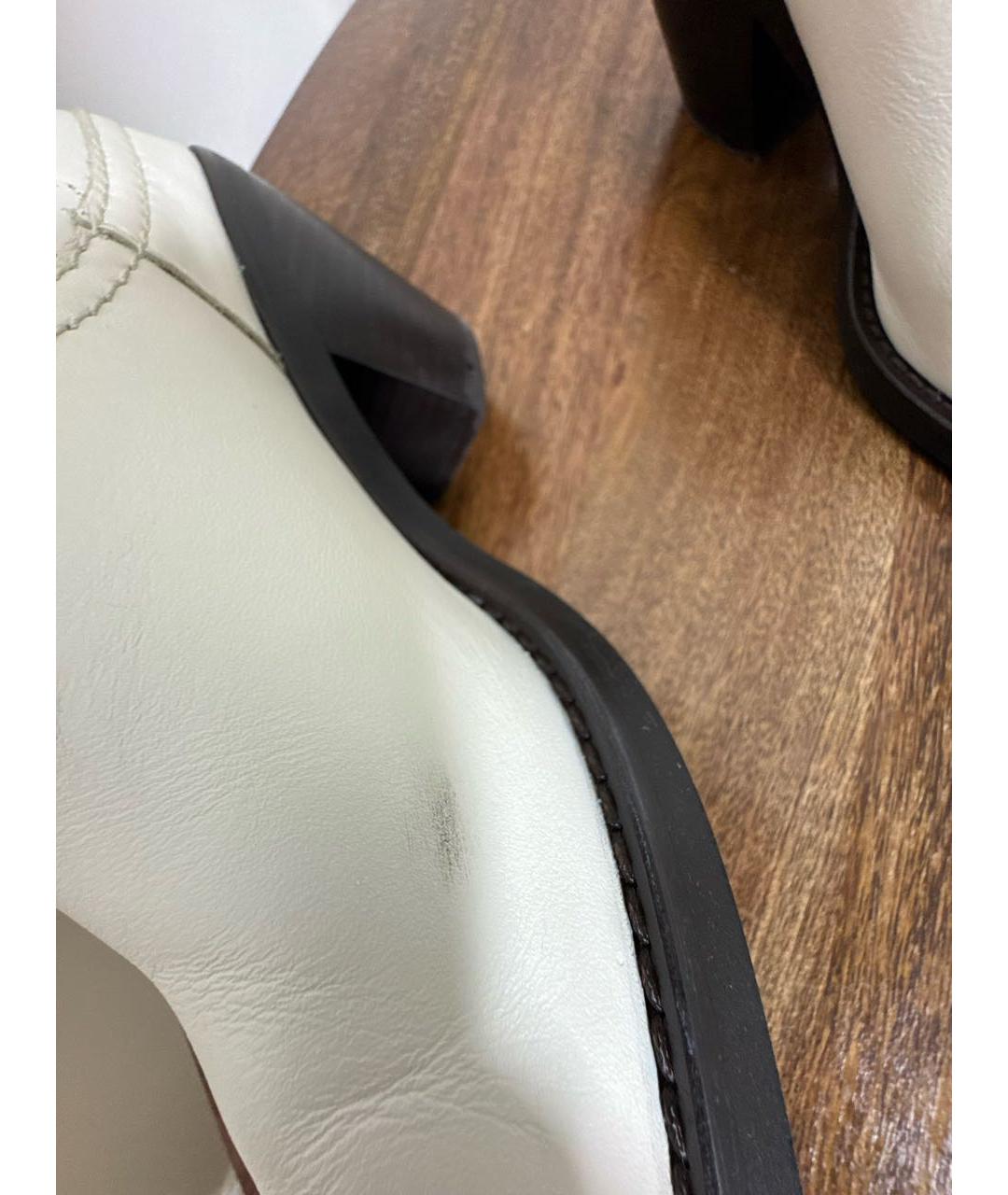 SEE BY CHLOE Белые кожаные ботинки, фото 6