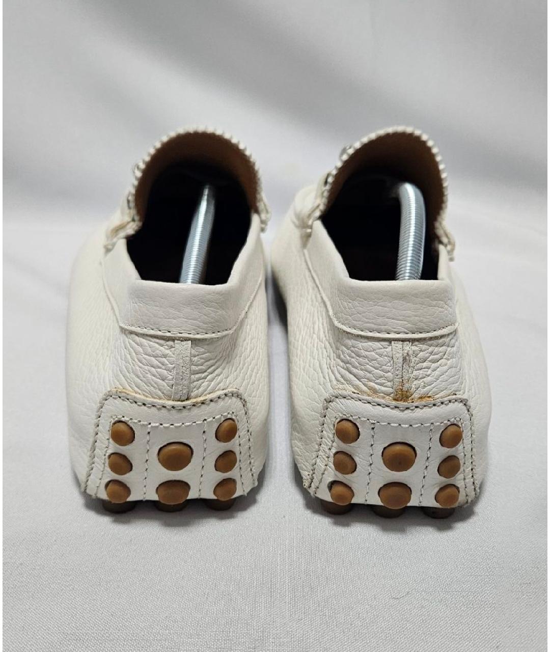 GUCCI Белые кожаные мокасины, фото 4