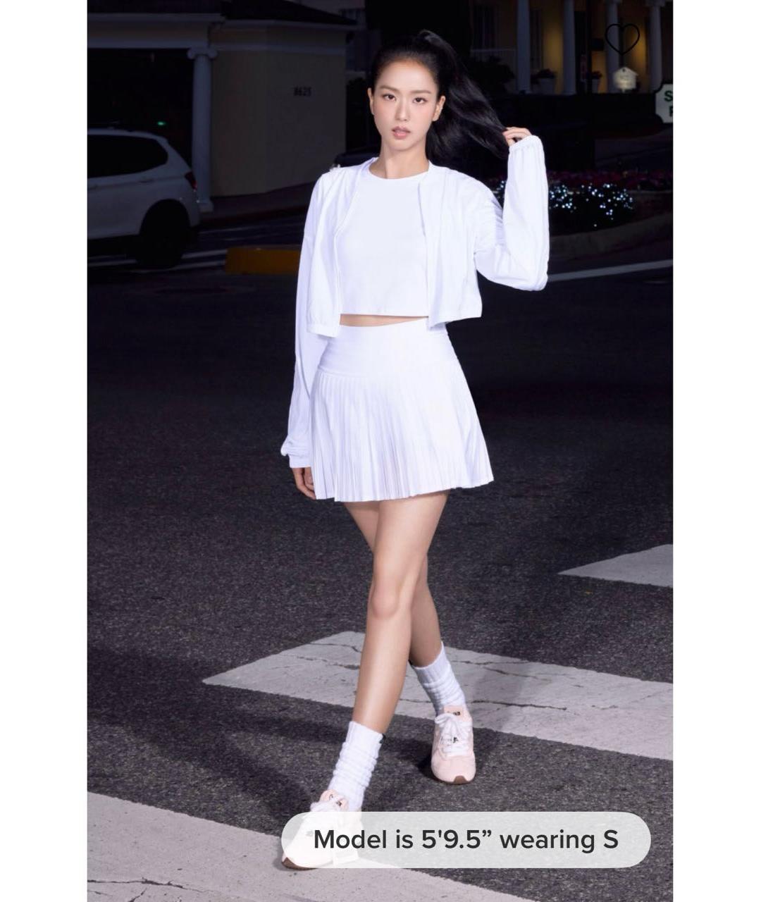 ALO YOGA Белая полиэстеровая юбка-шорты, фото 6