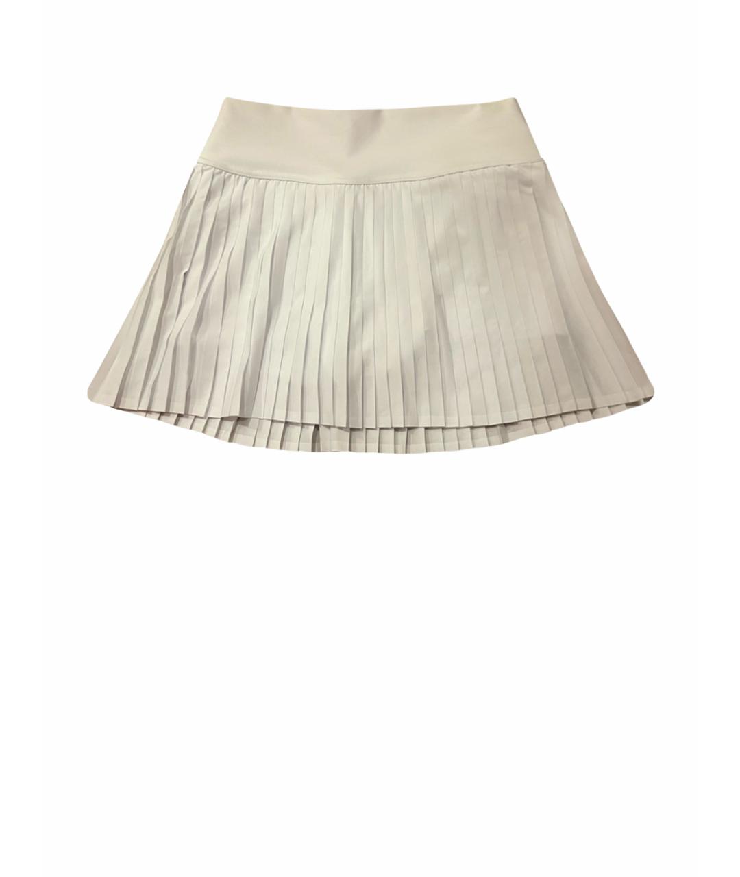ALO YOGA Белая полиэстеровая юбка-шорты, фото 1