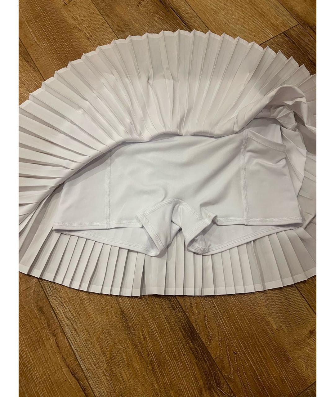 ALO YOGA Белая полиэстеровая юбка-шорты, фото 3