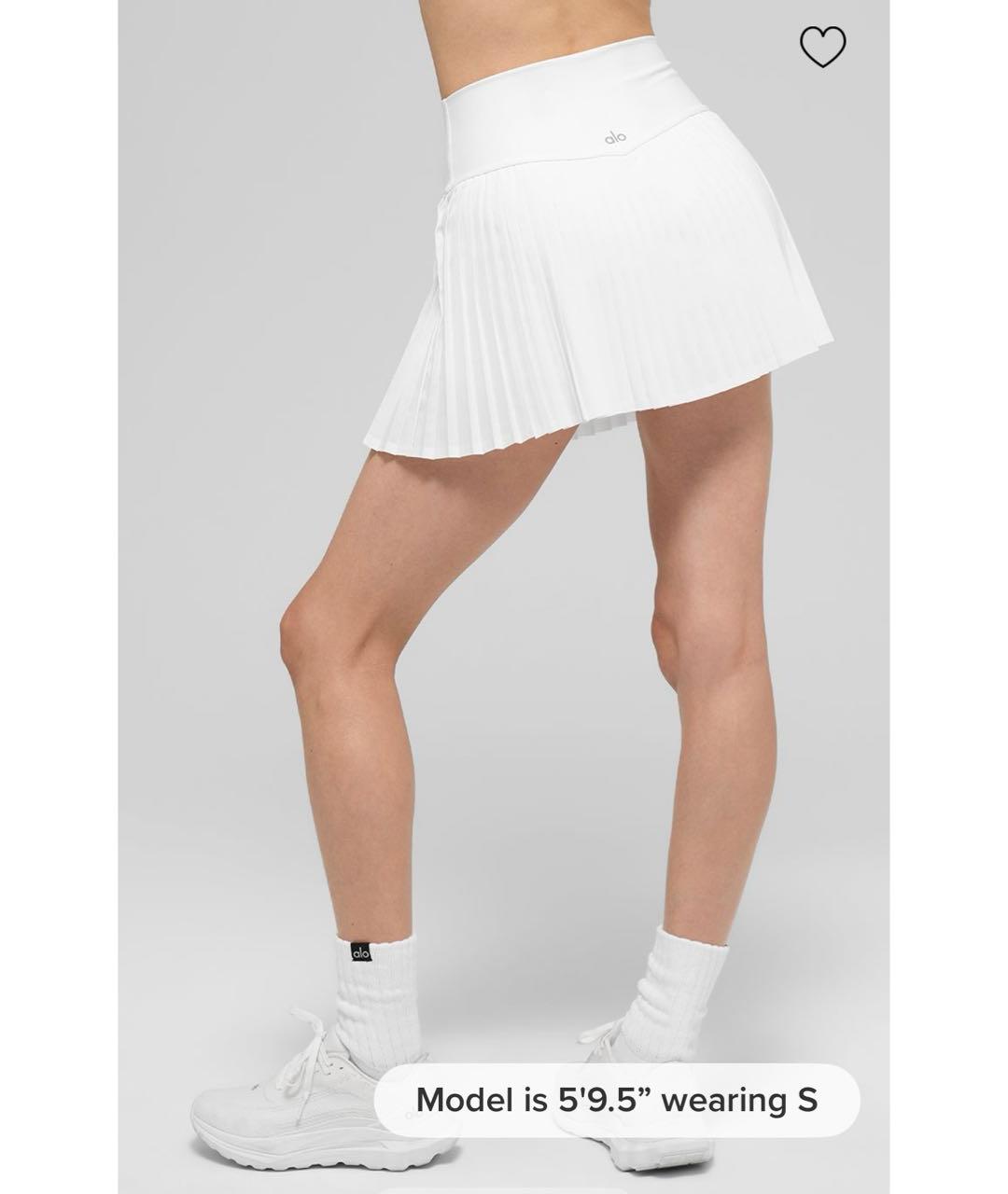 ALO YOGA Белая полиэстеровая юбка-шорты, фото 4