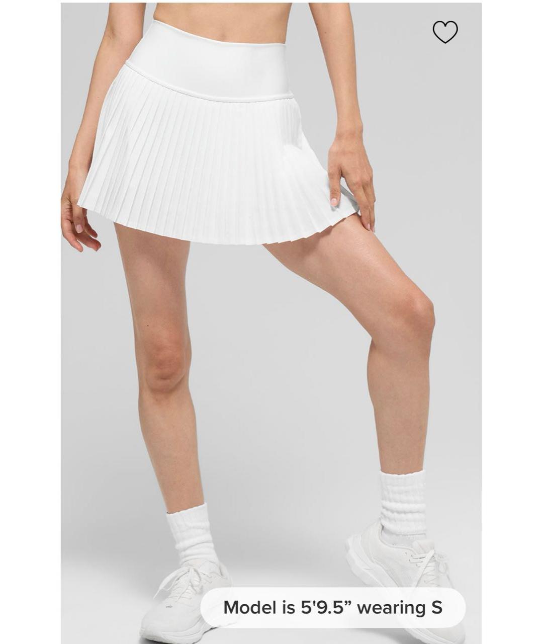 ALO YOGA Белая полиэстеровая юбка-шорты, фото 5
