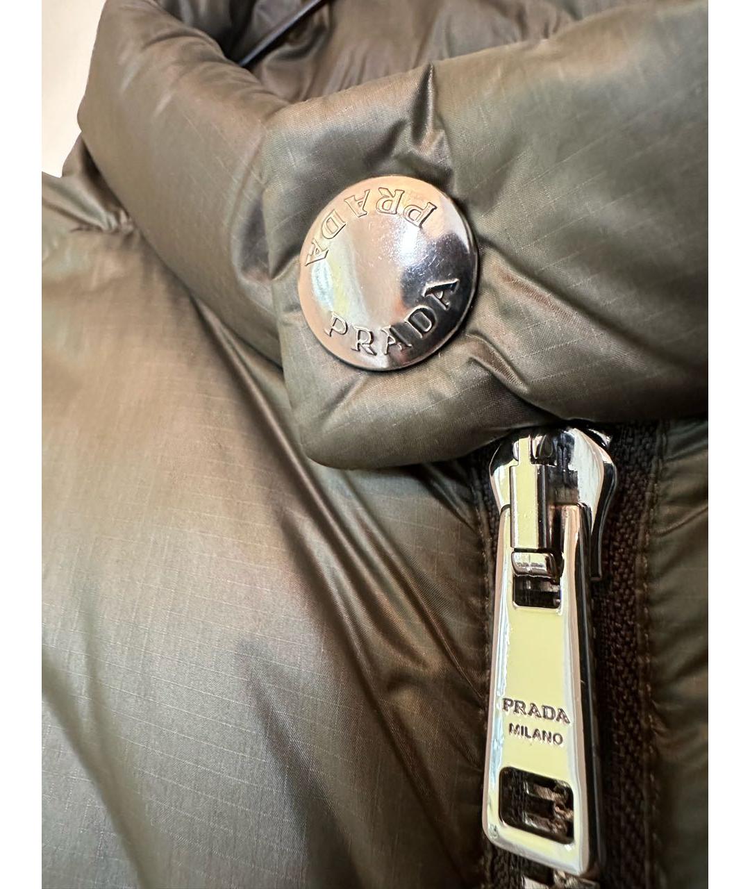 PRADA Хаки полиэстеровый жилет, фото 5