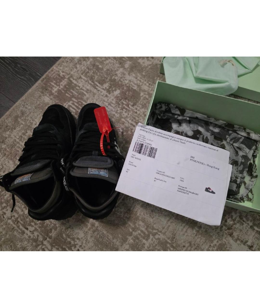 OFF-WHITE Черные замшевые кроссовки, фото 6