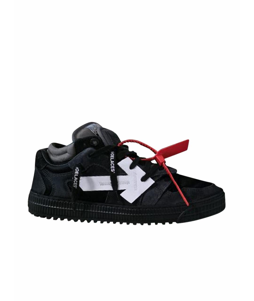 OFF-WHITE Черные замшевые кроссовки, фото 1