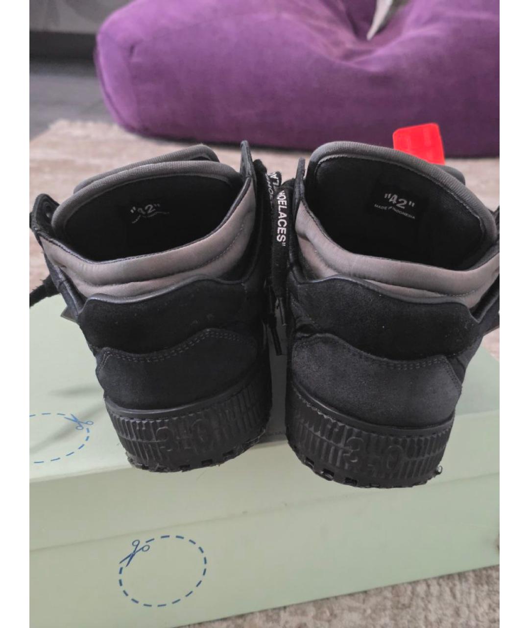 OFF-WHITE Черные замшевые кроссовки, фото 4