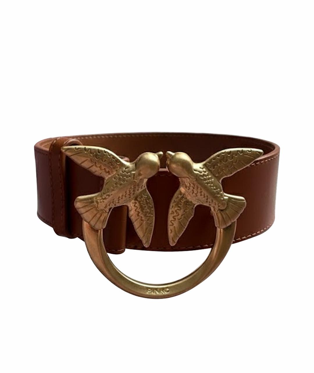 PINKO Коричневый кожаный ремень, фото 1