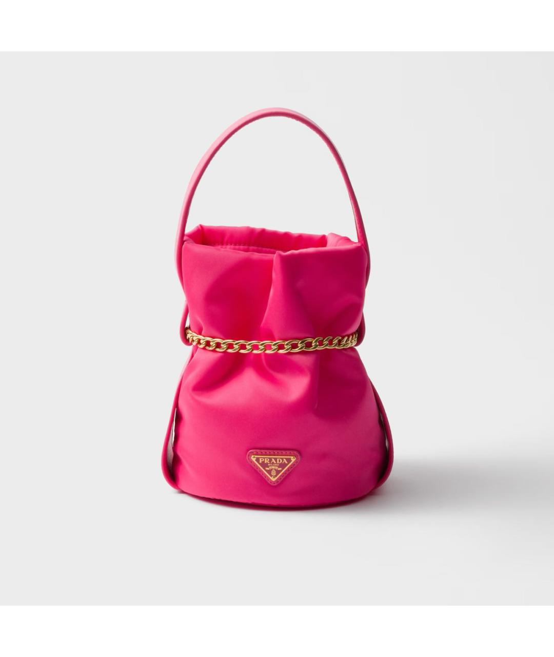 PRADA Розовая тканевая сумка с короткими ручками, фото 4