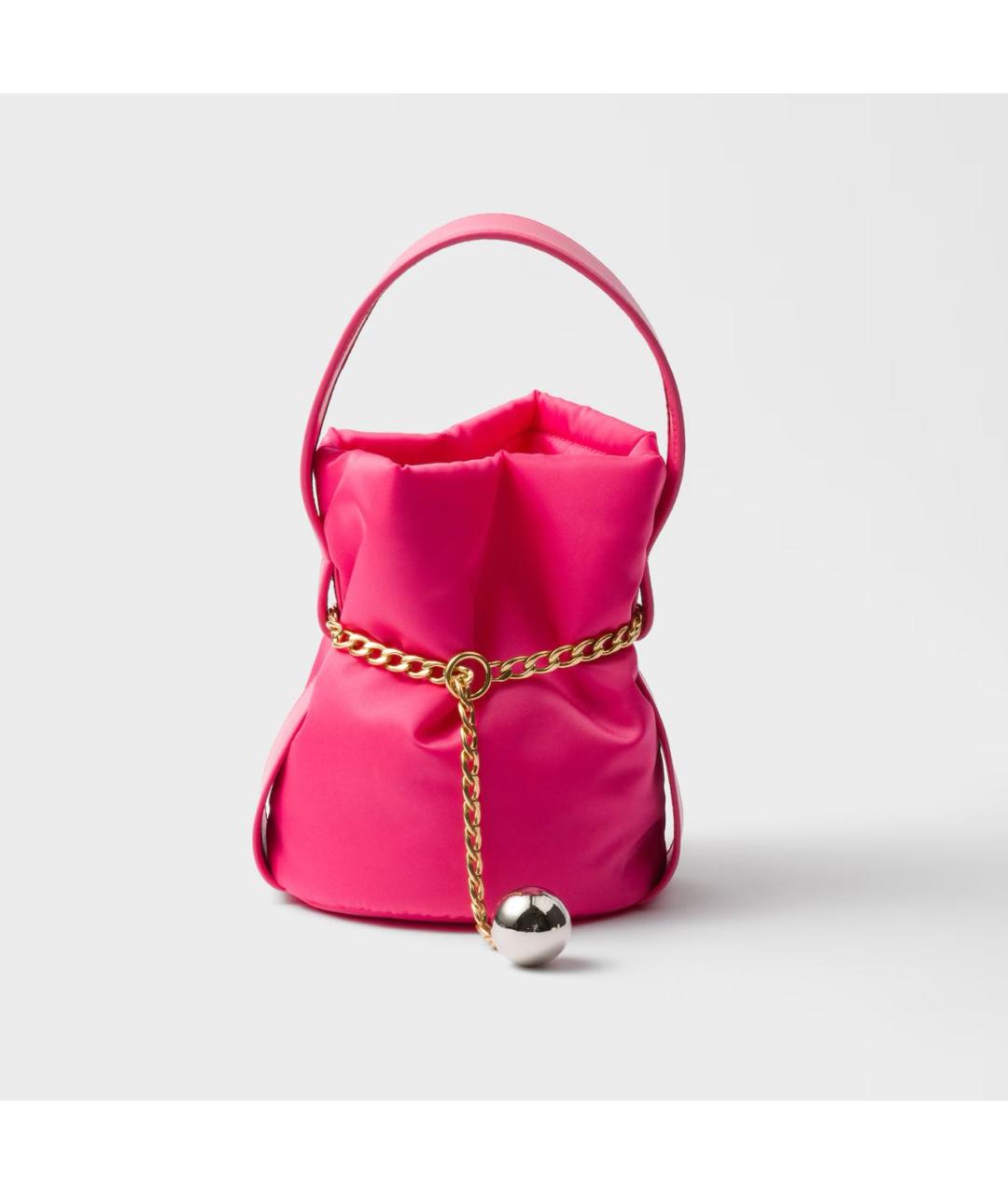 PRADA Розовая тканевая сумка с короткими ручками, фото 6