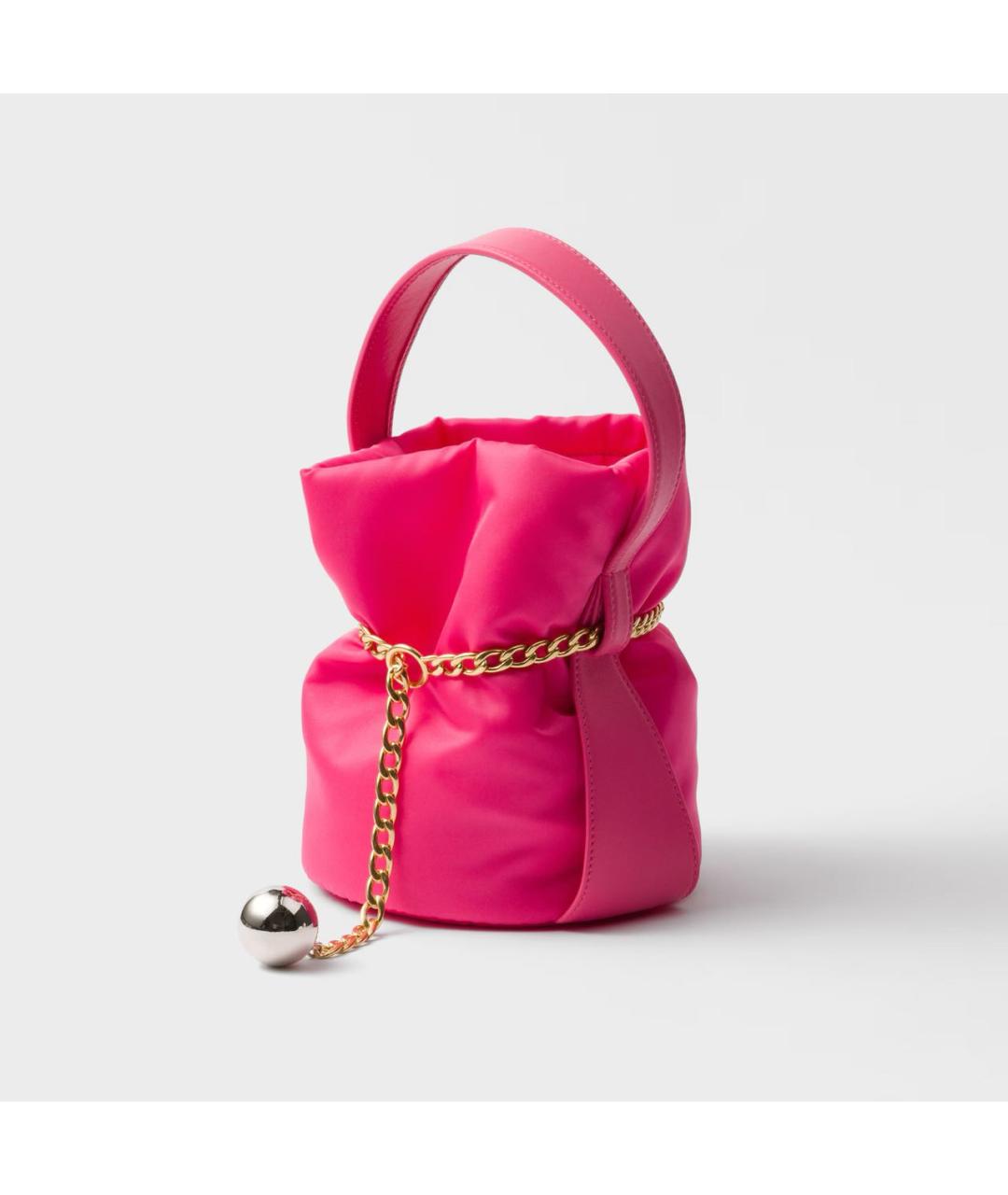 PRADA Розовая тканевая сумка с короткими ручками, фото 3