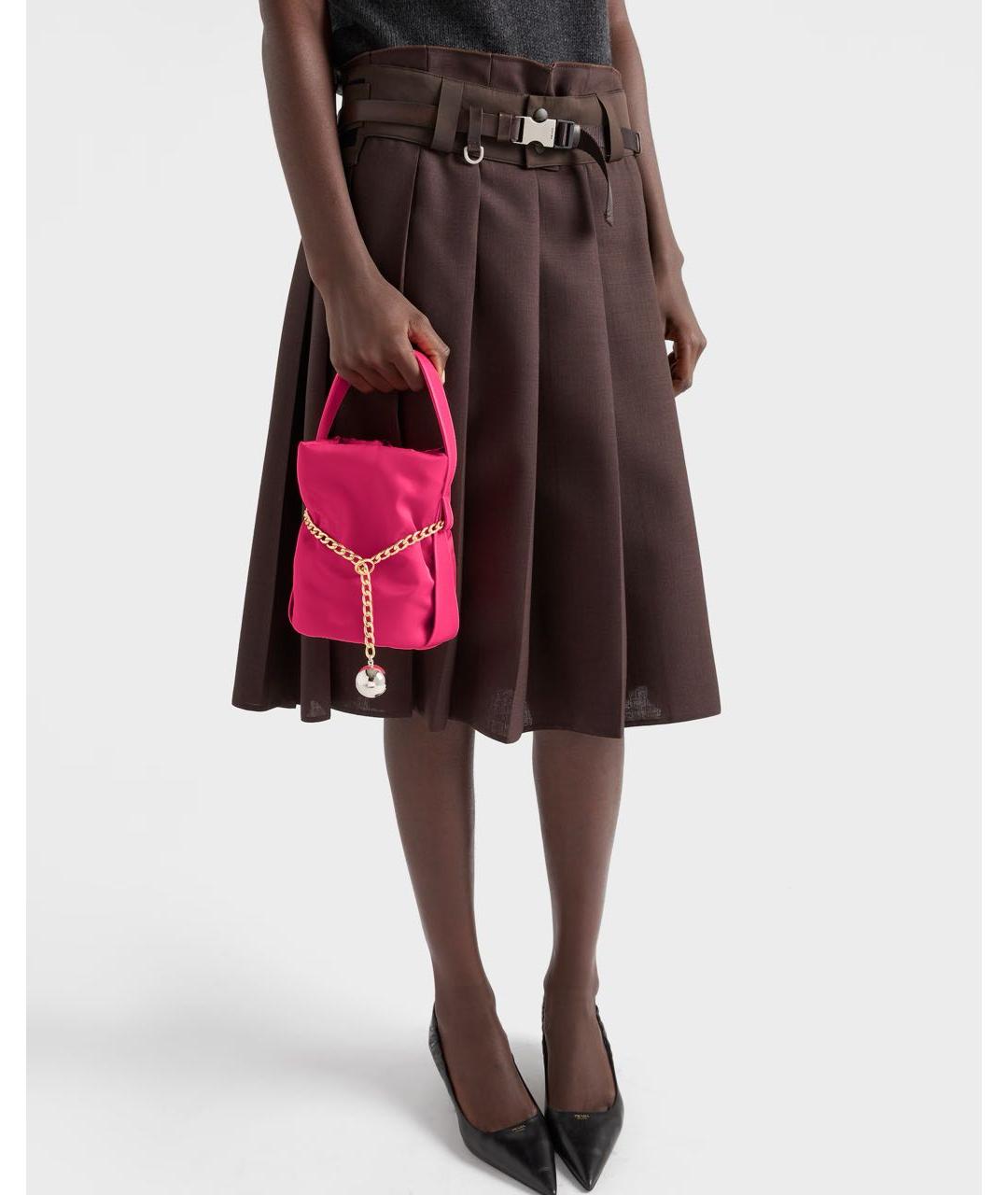 PRADA Розовая тканевая сумка с короткими ручками, фото 2