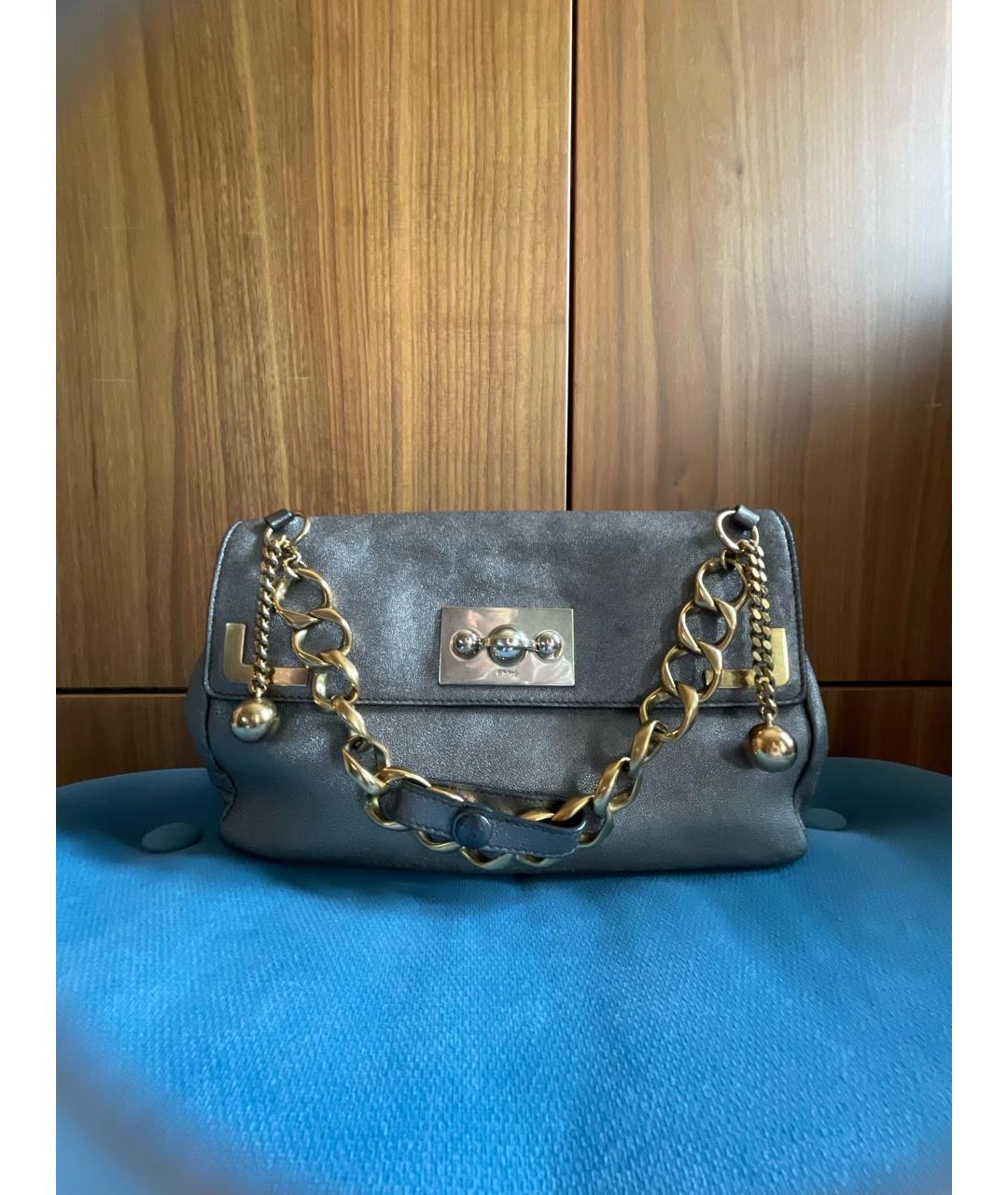 CHLOE Серая кожаная сумка через плечо, фото 5