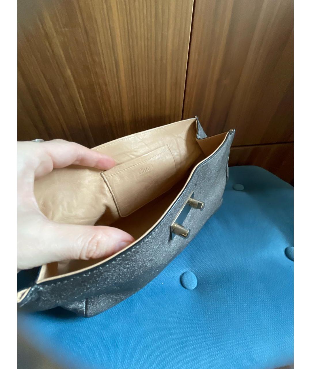 CHLOE Серая кожаная сумка через плечо, фото 4