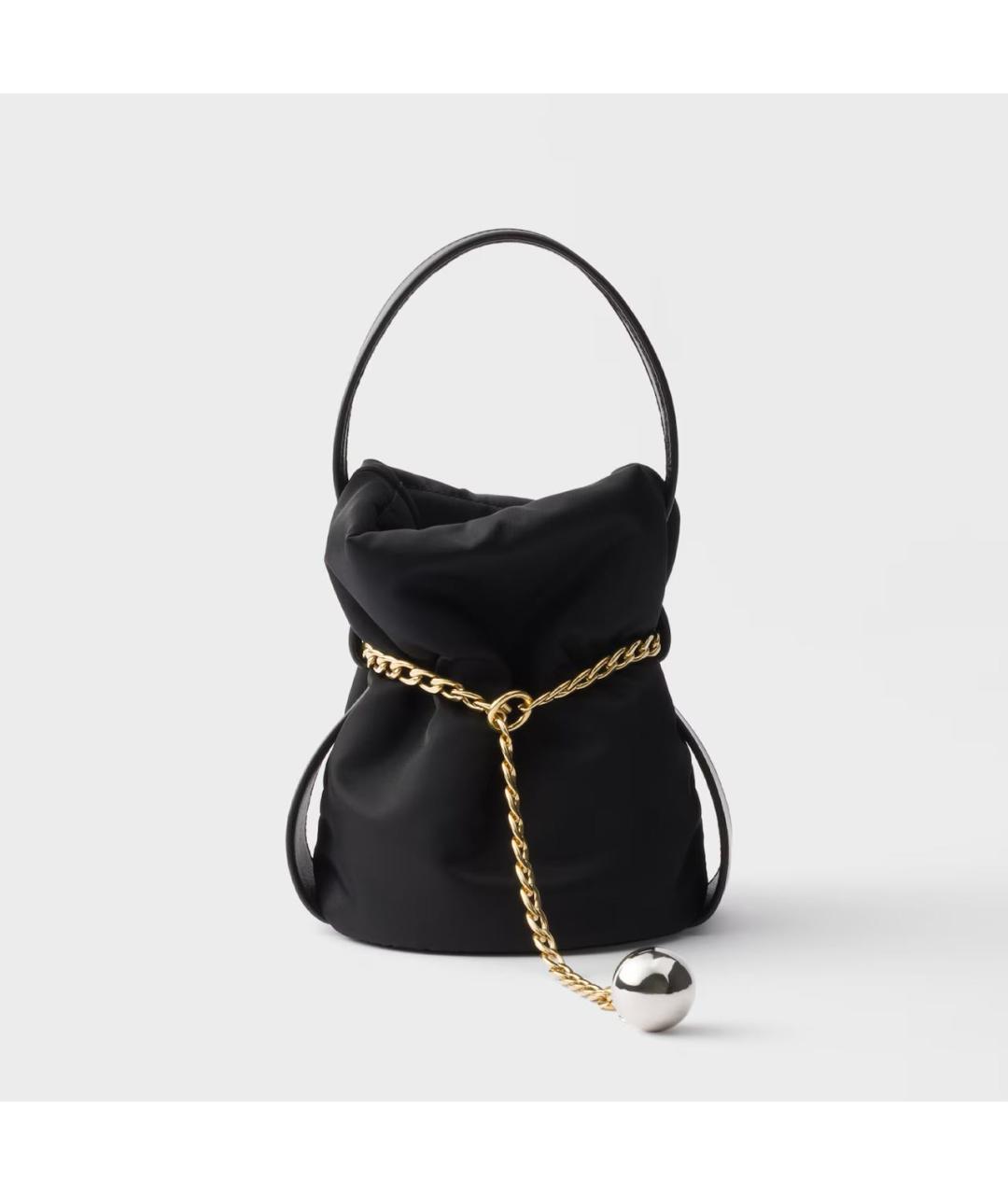 PRADA Черная тканевая сумка с короткими ручками, фото 6