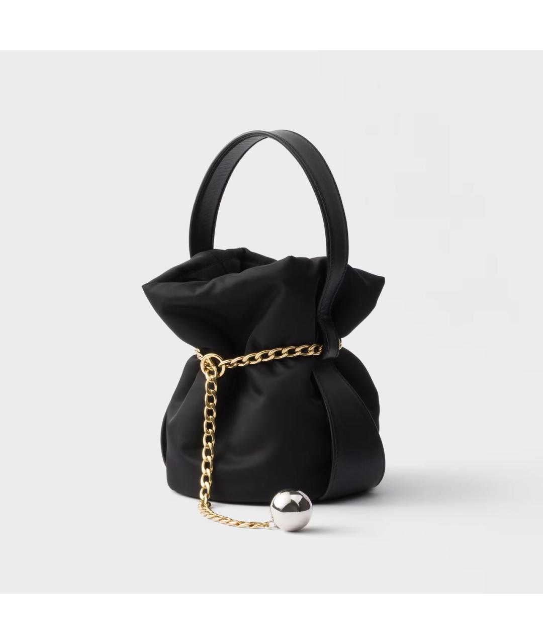 PRADA Черная тканевая сумка с короткими ручками, фото 3