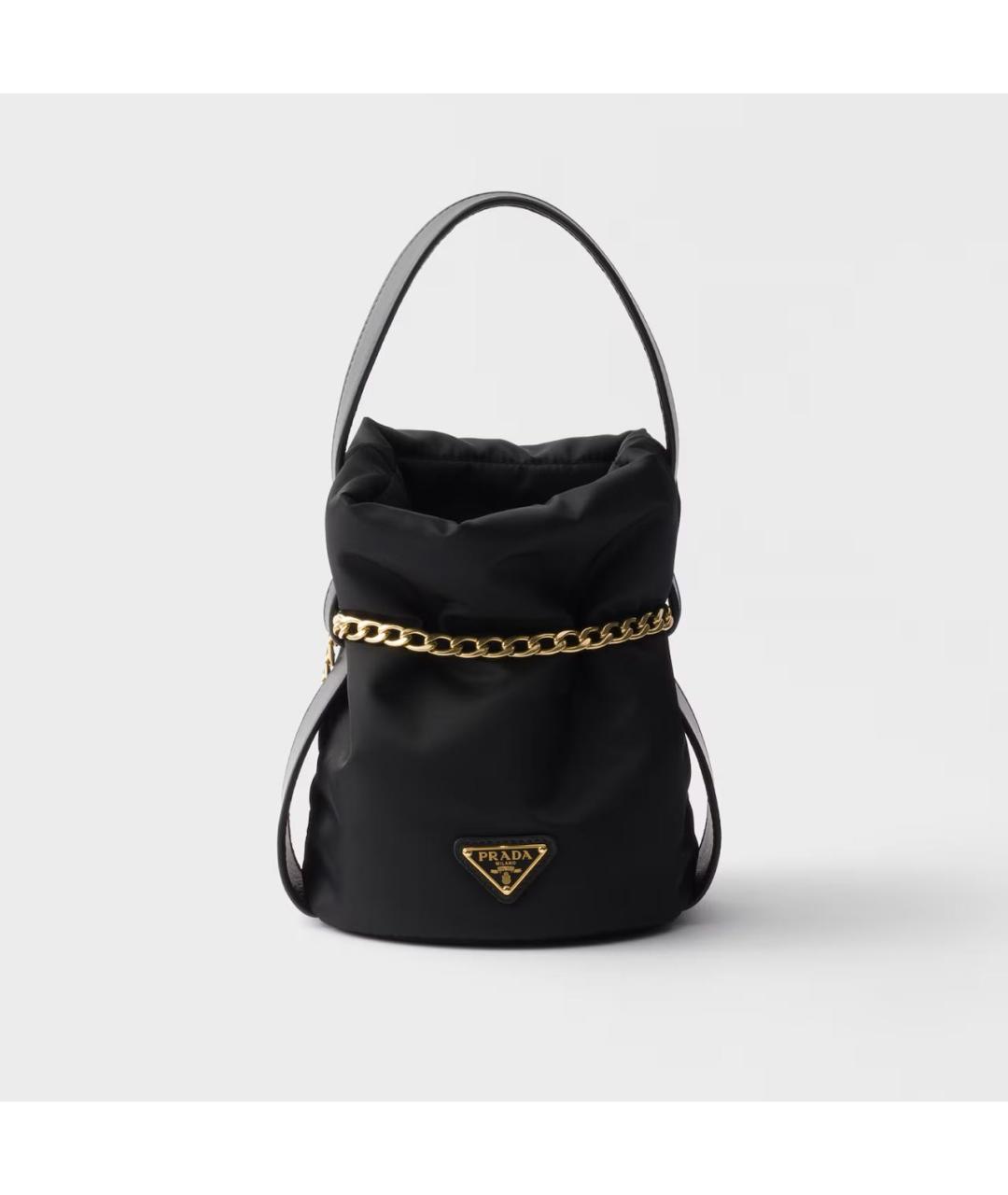 PRADA Черная тканевая сумка с короткими ручками, фото 4